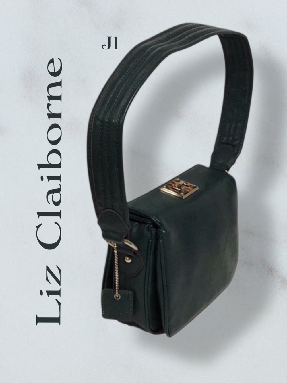 LIZ CLAIBORNE Forest Green Box Bag NEW